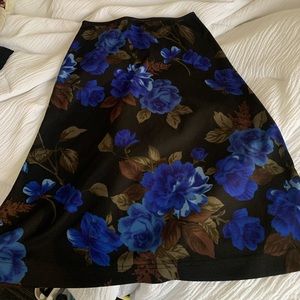 Y2K VTG Vintage blue floral print skirt